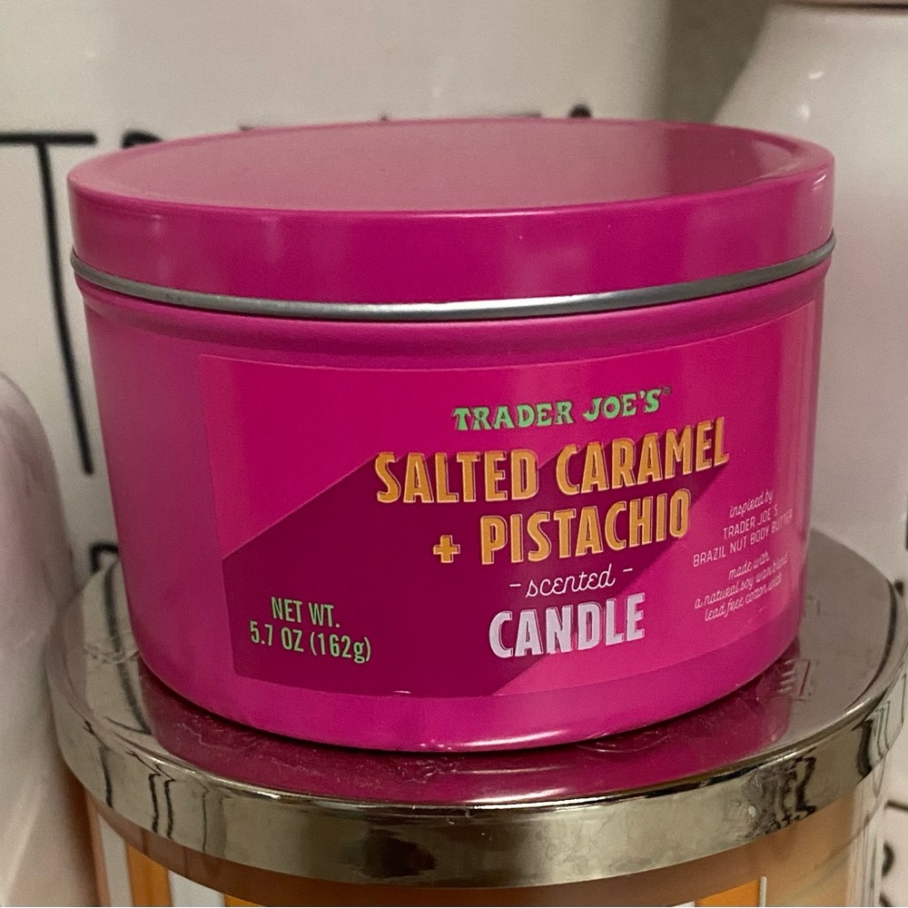 Trader Joe’s Salted Caramel Pistachio Candle | Sweet Gourmand Scent | 5.7 oz - Picture 2 of 3